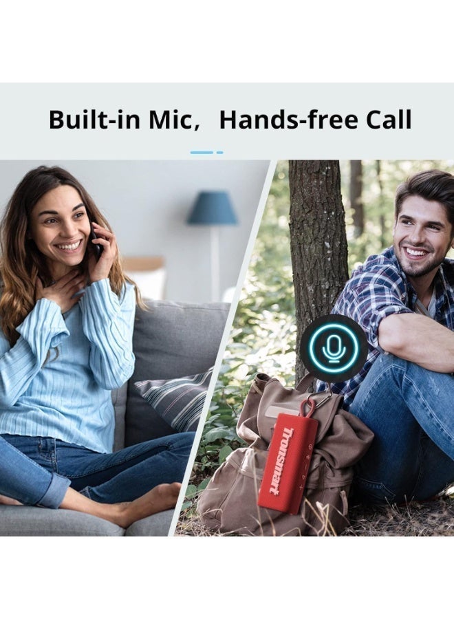 Tronsmart Portable Bluetooth Speaker, Trip Mini Speaker with Bluetooth 5.3, 20H Playtime, AUX, Mic, IPX7 Waterproof Speakers, Wireless Outdoor Speakers Shower Speaker for Beach and Bike Travel- (Red). - Image 4