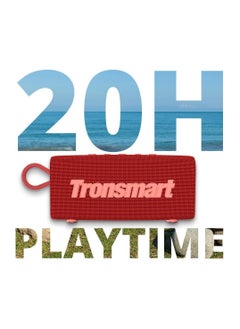 Tronsmart Tronsmart Portable Bluetooth Speaker, Trip Mini Speaker with Bluetooth 5.3, 20H Playtime, AUX, Mic, IPX7 Waterproof Speakers, Wireless Outdoor Speakers Shower Speaker for Beach and Bike Travel- (Red)  - Image 4