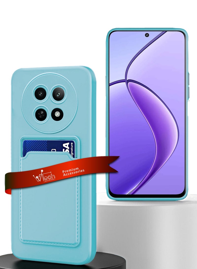 Wtech Silicone TPU With Card Holder Case Cover For Realme 12x 5G 2024 Sky Blue - Image 1