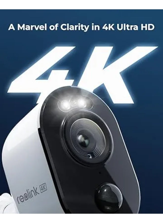 ريولينك كاميرا أمان خارجية Argus 3 Ultra 4K | رؤية ليلية ملونة بدقة 8MP، كشف AI للبشر/المركبات، واي فاي لاسلكي، صوت ثنائي الاتجاه، مقاومة للعوامل الجوية IP65، مراقبة المنزل الذكي - Image 4