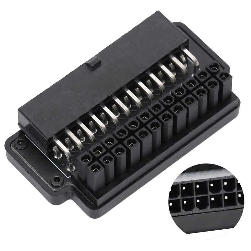 ATX 24Pin Adapter: Female To Male 90 Degree - LED Status Display Power Supply Adapter for Desktop PC Mainboard, Limited Height Chassis - Image 4
