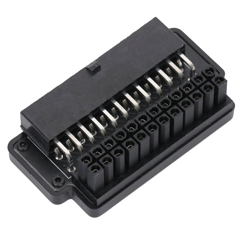ATX 24Pin Adapter: Female To Male 90 Degree - LED Status Display Power Supply Adapter for Desktop PC Mainboard, Limited Height Chassis - Image 1
