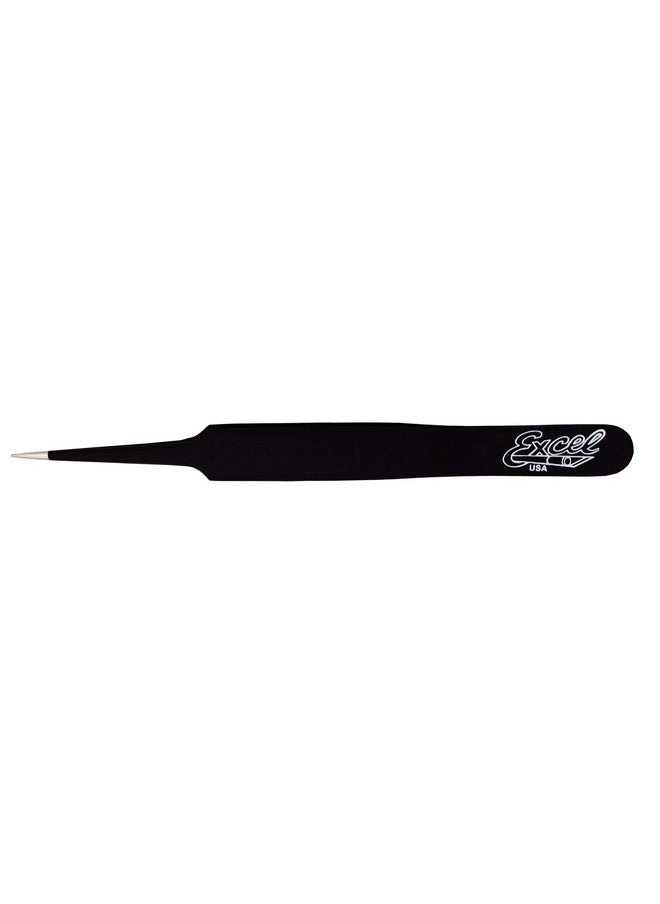 Excel Blades Excel Straight Point Tweezer Black  - Image 1