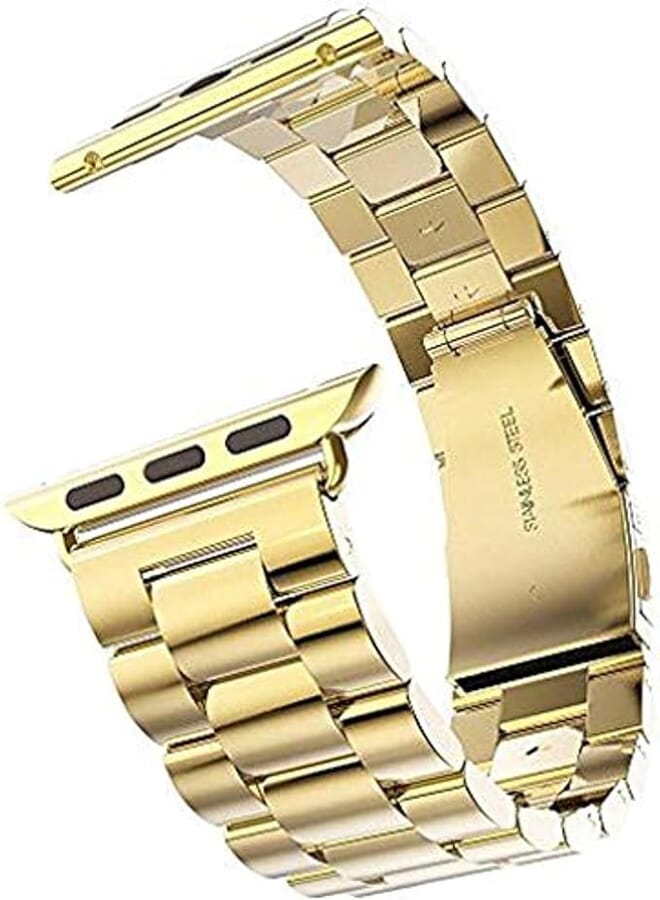 MEMORiX Stainless Steel Metal Link Band for Apple Watch 42mm Gold