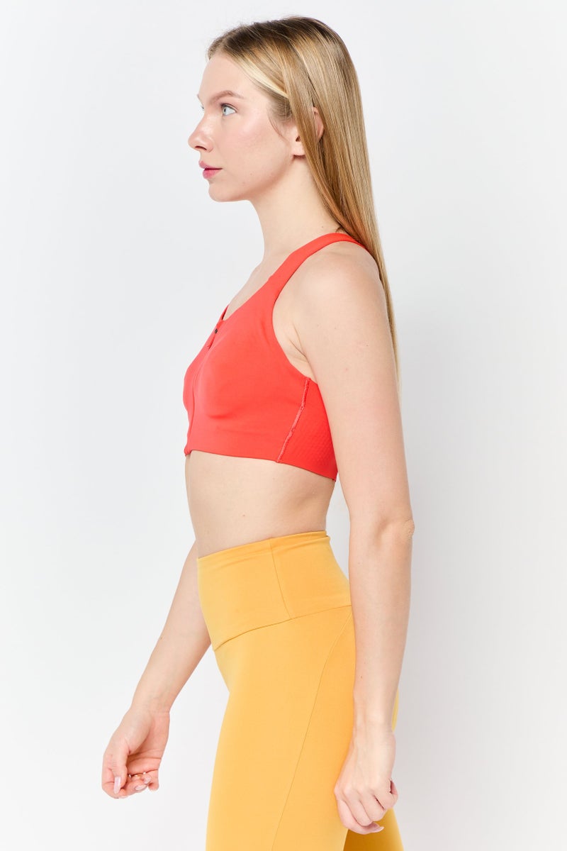 Adidas Women Lightly Padded Training Spots Bra, Red - Image 3