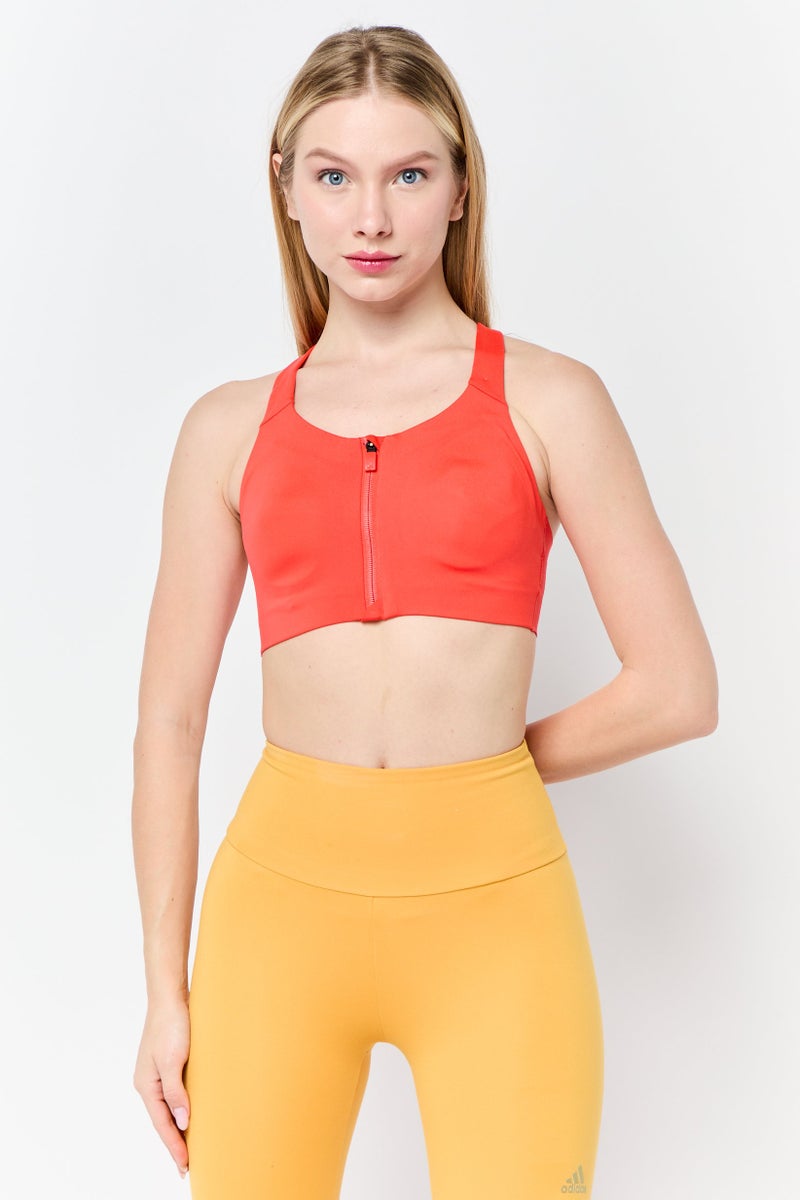 Adidas Women Lightly Padded Training Spots Bra, Red - Image 1