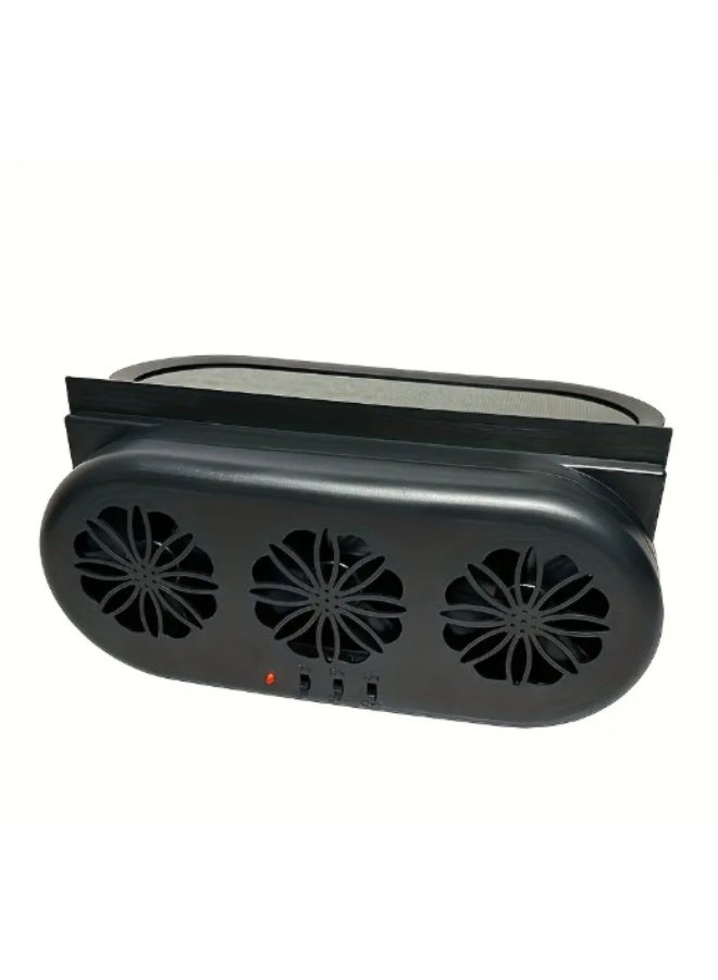 alayjah Alayjah, Solar Car Exhaust Fan, 1 Pc ,Dual USB/Solar Powered, 3-Speed Auto Ventilation, Easy Install, Keeps Car Cool, for SUV/Truck  - Image 1