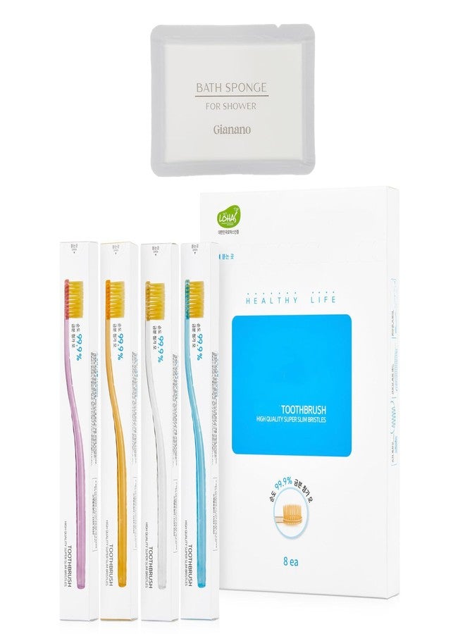 GIANANO Soft Manual Toothbrush for Sensitive Gums, Ultra-Fine Bristle, Gentle Oral Care for a.t.o.m.y Toothbrush (8EA 1Pack - Image 1