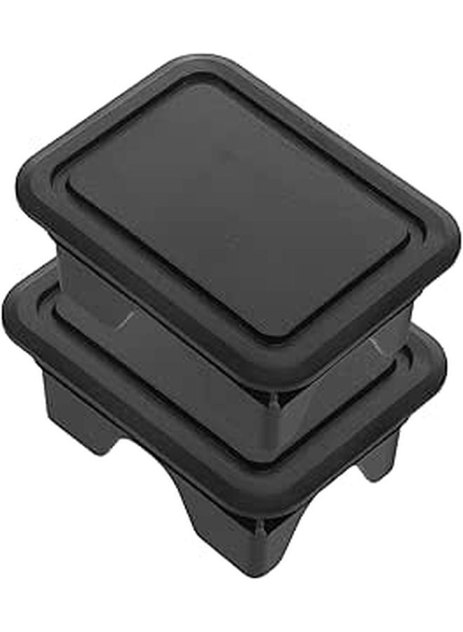 2PCS Black Truck Bed Rail Stake Pocket Covers Dustproof Plugs Compatible RAM 2019 2022 - Image 1