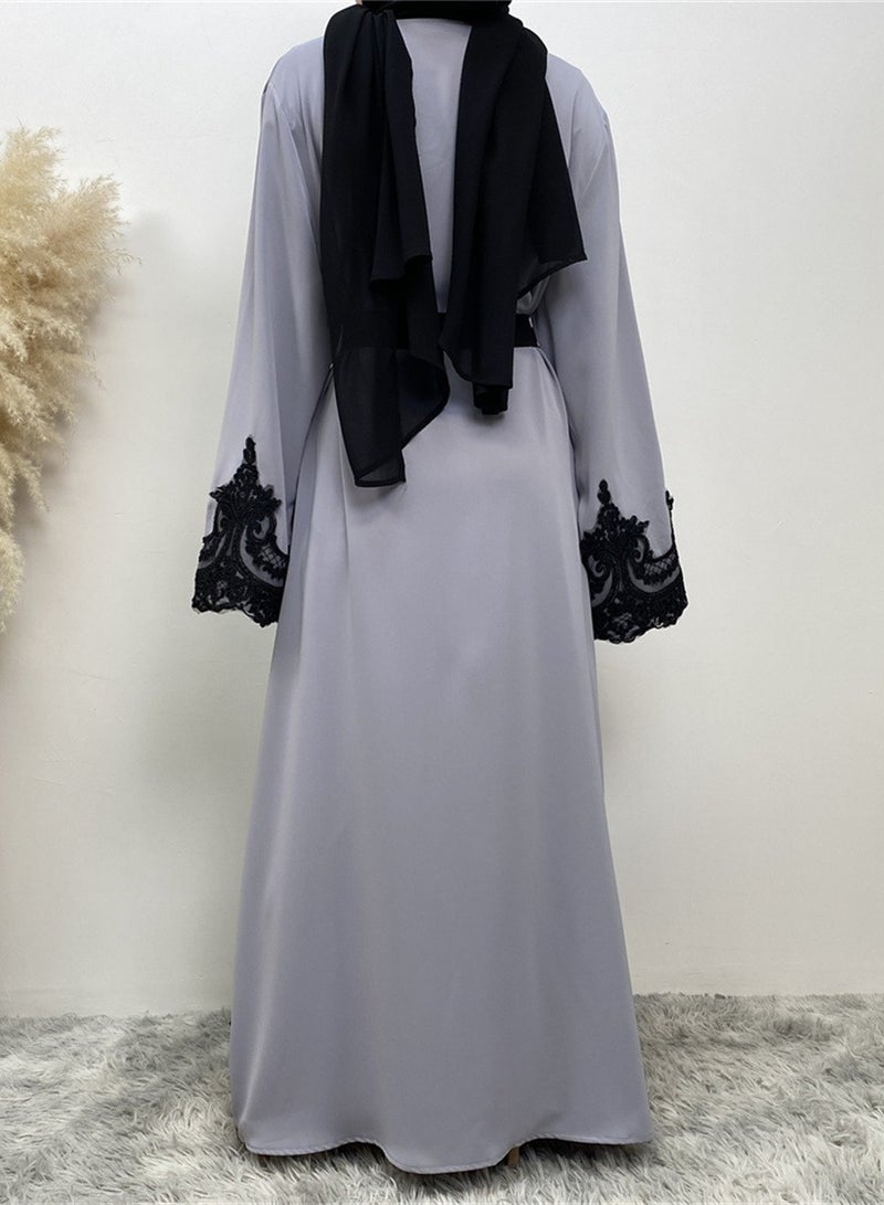 Casual cardigan long cardigan dress solid color light luxury robe  - Image 5