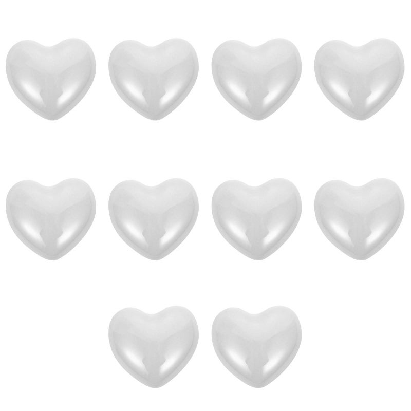 White Ceramic Heart Drawer Knobs 10pcs Furniture Cabinet Wardrobe Handles - Image 2
