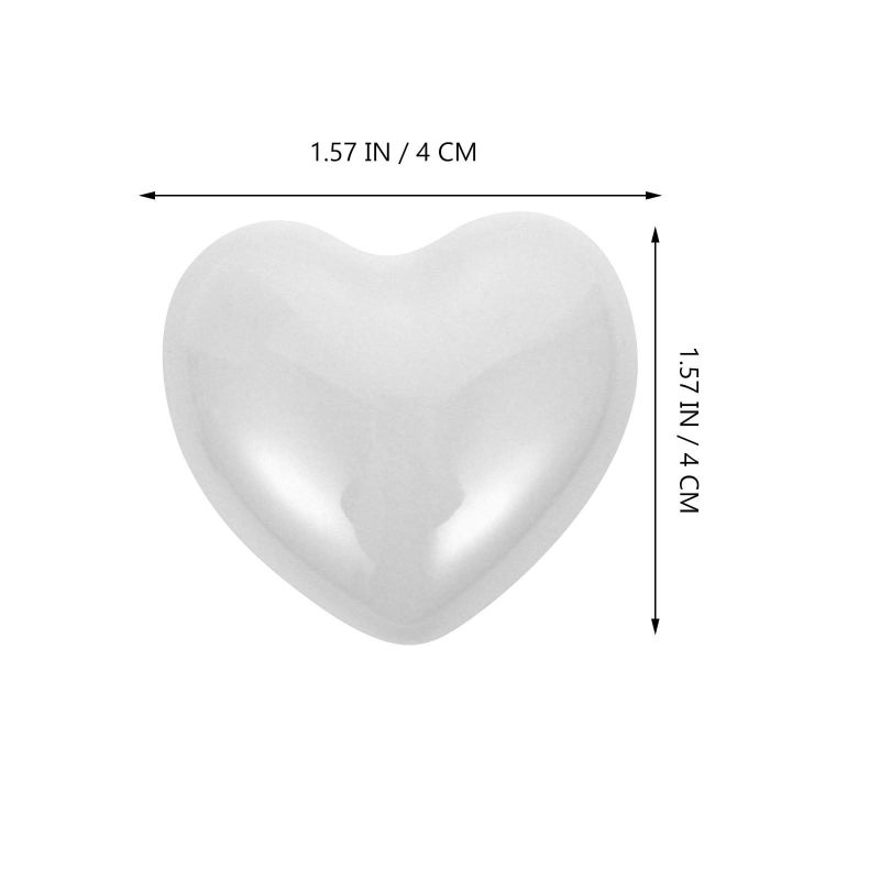 White Ceramic Heart Drawer Knobs 10pcs Furniture Cabinet Wardrobe Handles - Image 3