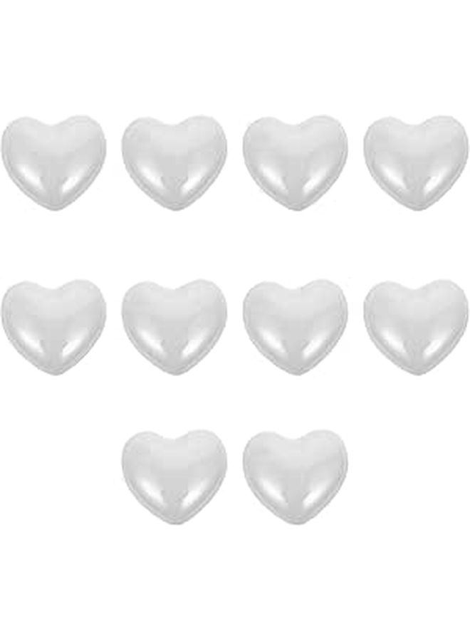 White Ceramic Heart Drawer Knobs 10pcs Furniture Cabinet Wardrobe Handles - Image 1