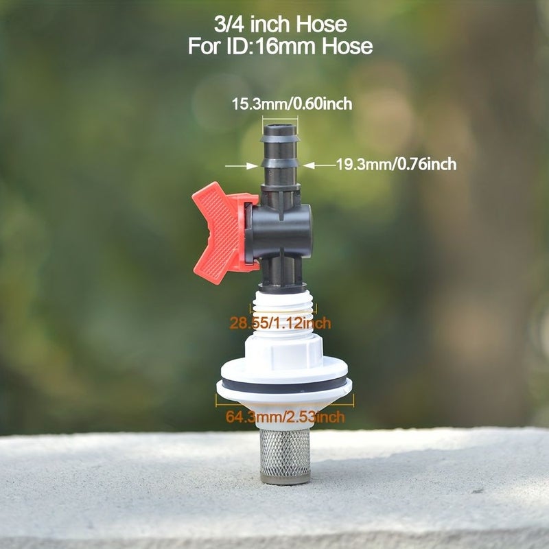 Rain Barrel Connector Kit For 3/4 Inch 16mm Hose With Bulkhead Fitting - Image 3