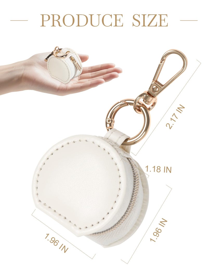 Hatori Portable Gym Jewelry Storage Box Case, Jewelry Ring Holder Box with Keychain, Small Travel Ring Earring Stud Necklace Storage Case, Anti-Lost Keychain Container for Smart Rings (White) - Image 2