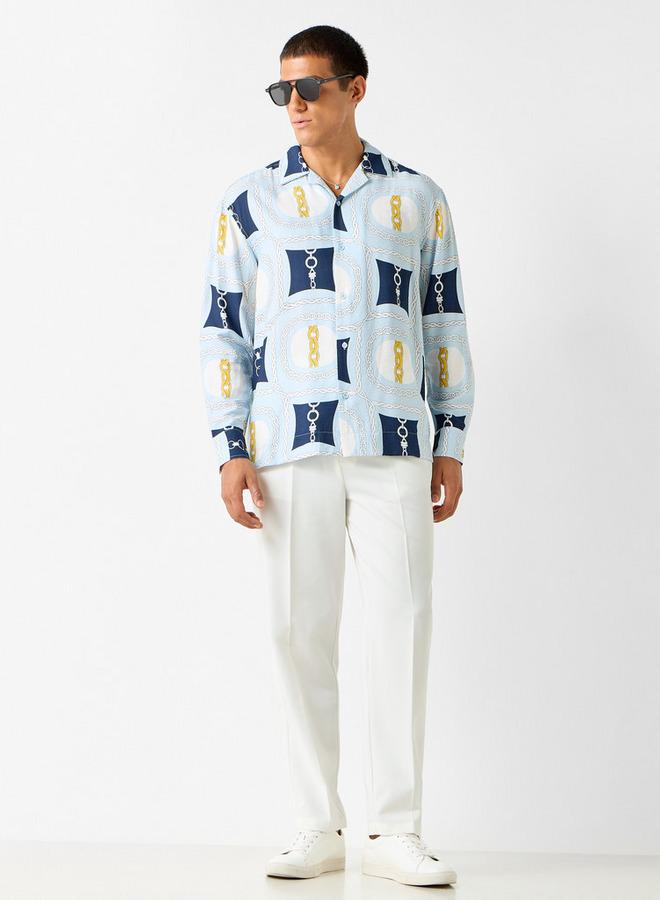 Iconic Regular Fit Printed Shirt with Long Sleeves - Image 3