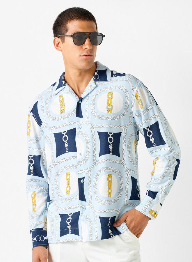 Iconic Regular Fit Printed Shirt with Long Sleeves - Image 2