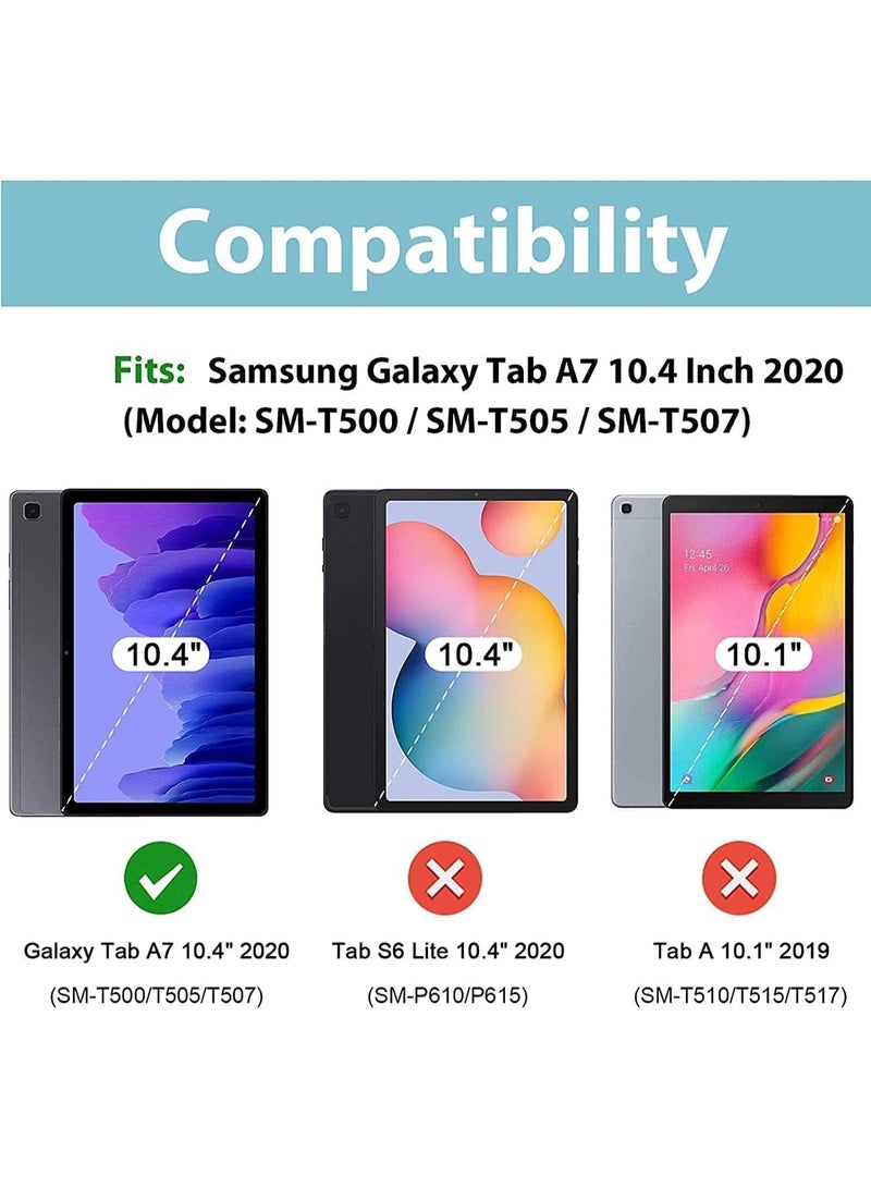 غطاء حماية لجهاز سامسونج جالاكسي تاب A7 10.4 2020 (SM-T500/T505/T507)، حامل ذكي قابل للدوران 360 درجة، غطاء جلدي قلاب مع زوايا عرض متعددة، خاصية التشغيل والإيقاف التلقائي (أسود) - Image 3
