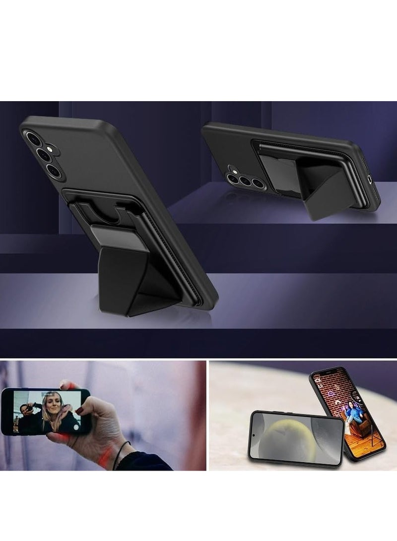 بورتوني جراب Samsung Galaxy S25 Plus مع حامل بطاقات مغناطيسي ومسند متوافق مع حامل السيارة المغناطيسي المقاوم للصدمات ومحفظة رفيعة وحامل ناعم جراب Samsung Galaxy S25 Plus مقاس 6.7 بوصة - Image 4