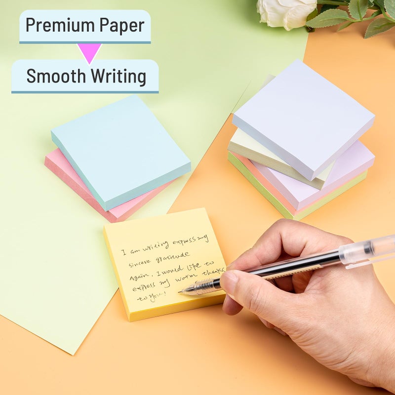 AUYAARS Sticky Notes 3x3 Inches, 8 Pads, 800 Sheets, 8 Color Sticky Note Pads, Premium Sticky Pads, Sticky Notes Bulk, Self-Stick Note Pads, 100 Sheets/pad - Image 5