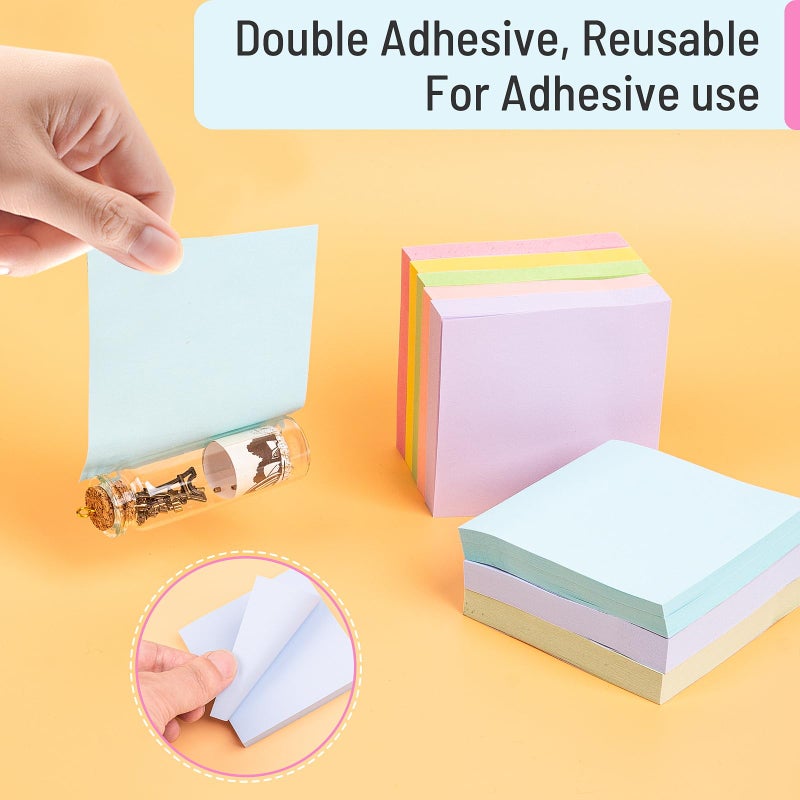 AUYAARS Sticky Notes 3x3 Inches, 8 Pads, 800 Sheets, 8 Color Sticky Note Pads, Premium Sticky Pads, Sticky Notes Bulk, Self-Stick Note Pads, 100 Sheets/pad - Image 4
