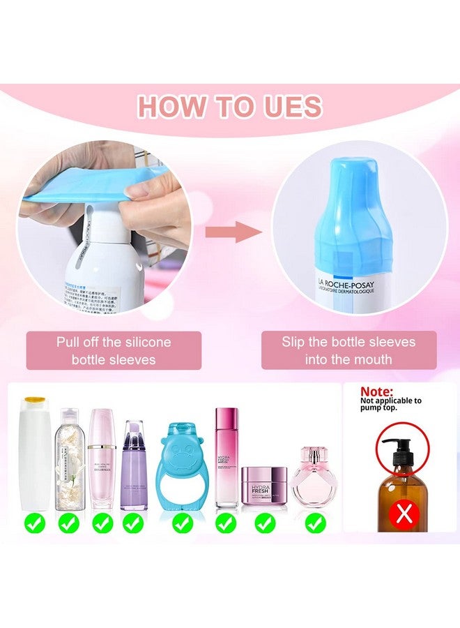 maycreate ® 8Pcs Leak Proof Sleeves For Travel Bottles, Silicone Elastic Covers Sleeves For Travel Bottle Kit For Toiletries Leak Proofing, Reusable Sleeves For Travel Container, Shampoo Bottles - Image 3