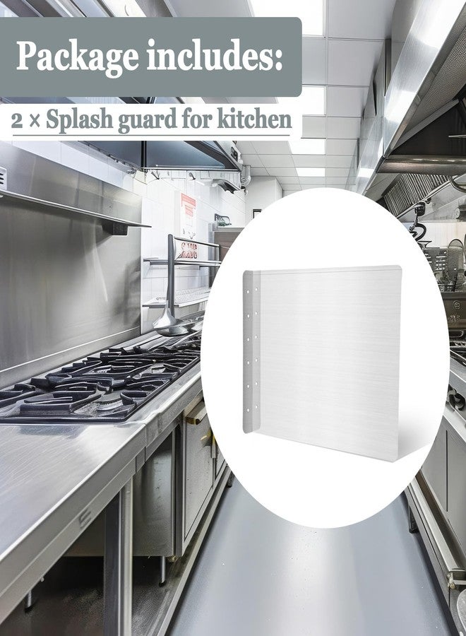 Lemecima 2 Pcs Stainless Steel Side Splash Guard for Sink, Wall Mount Guard with Screws, Commercial Restaurant Hand Sink and Compartment Prep Sink, Kitchen Sink Splash Protector Supply(16 x 12 Inch) - Image 3