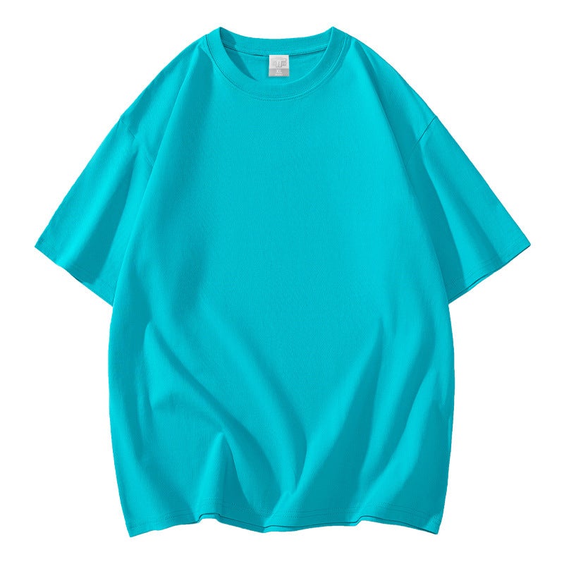 Taro Purple 300G Heavyweight Pure Cotton Short-Sleeved T-Shirt Summer Loose American Bottoming Shirt For Men And Women Pure Color Thick Top - Image 1