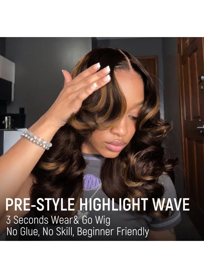 mscoco Highlight Wear and Go Glueless Wigs Human Hair Pre Plucked Pre Cut Honey Blonde Wig 6×5 Loose Body Wave HD Lace Closure Wigs Human Hair for Black Women Pre Bleached Knots 180% Density 18inch - Image 5