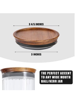 Excefore 6pcs Wooden Jar Lids Natural Bamboo Wood Reusable Ball Wooden Lids for Airtight Regular Mouth Jars  - Image 5