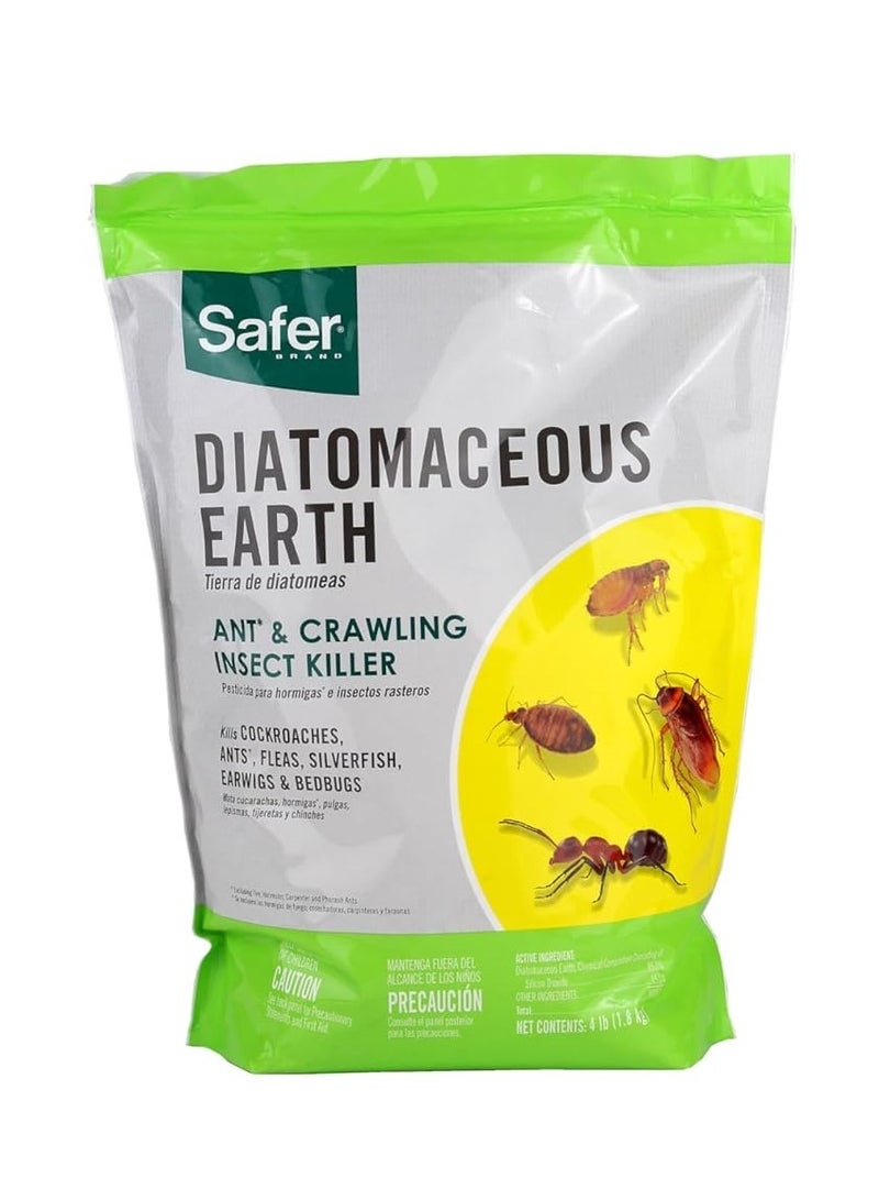 Safer BRAND منزل أكثر أمانًا SH51703 مدرج في قائمة OMRI للتربة الدياتومية - النمل والصراصير والبق والبراغيث والأسماك الفضية والآذان والحشرات الزاحفة 1.8 كجم  - Image 1