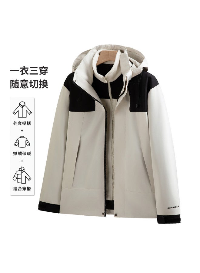 Flying in the snow Couple's Style Three-way Wear Jacket Fashion Casual Trendy Versatile - Image 2