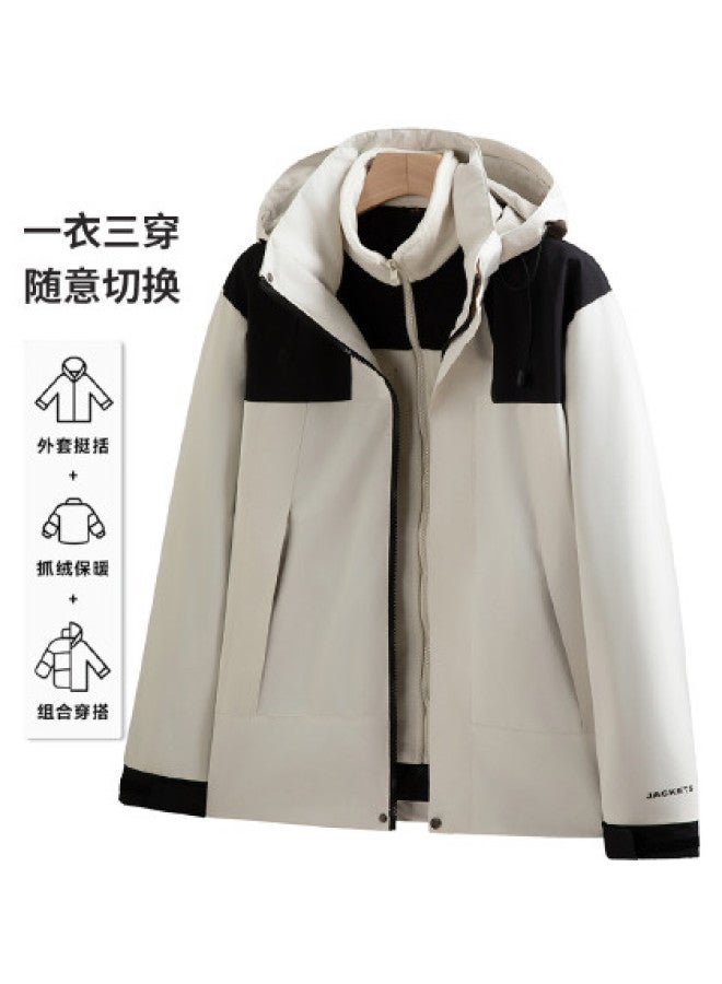 Flying in the snow Couple's Style Three-way Wear Jacket Fashion Casual Trendy Versatile - Image 1