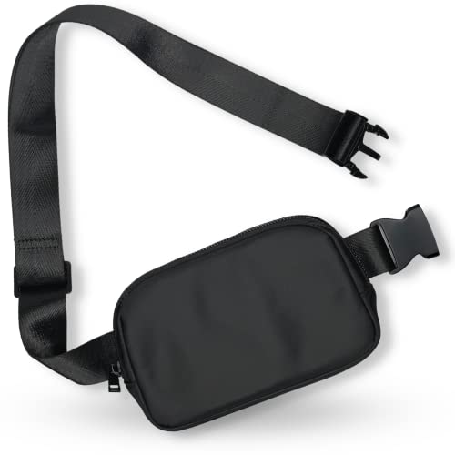 CITRUSY Boutique Belt Bag | Crossbody Fanny Pack for Women | Fashionable Cute Mini Everywhere Bum Hip Waist Pack | Small Fashion Travel Chest Bag | Matte Black | Adjustable Small Strap - Image 1