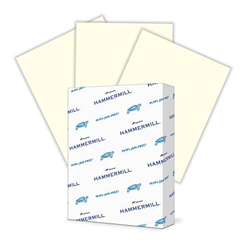 Hammermill Colored Paper 20 lb Cream Printer Paper 85 x 111 Ream 500 Sheets Made in the USA Pastel Paper 168030R