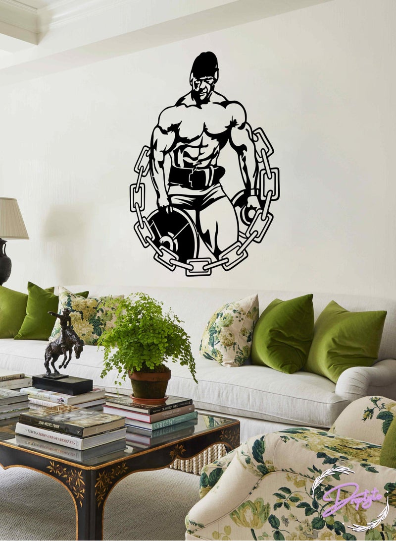 Droplyte Fitness Wall Stickers Vinyl GYM Self Adhesive Wallpaper For Livingroom Bedroom - Image 3