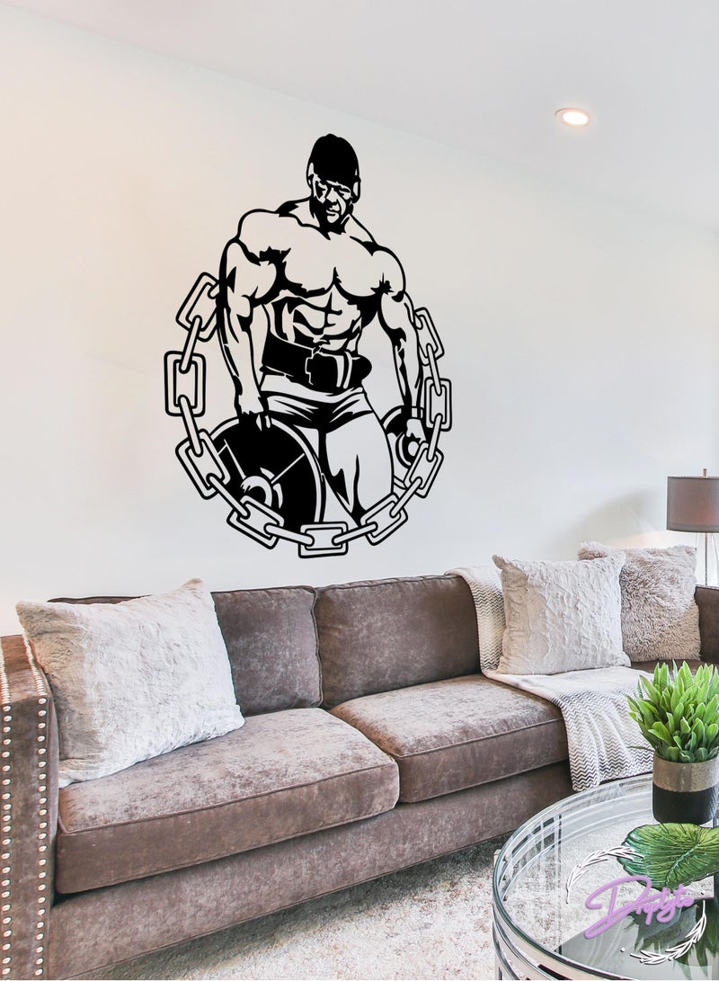 Droplyte Fitness Wall Stickers Vinyl GYM Self Adhesive Wallpaper For Livingroom Bedroom - Image 2