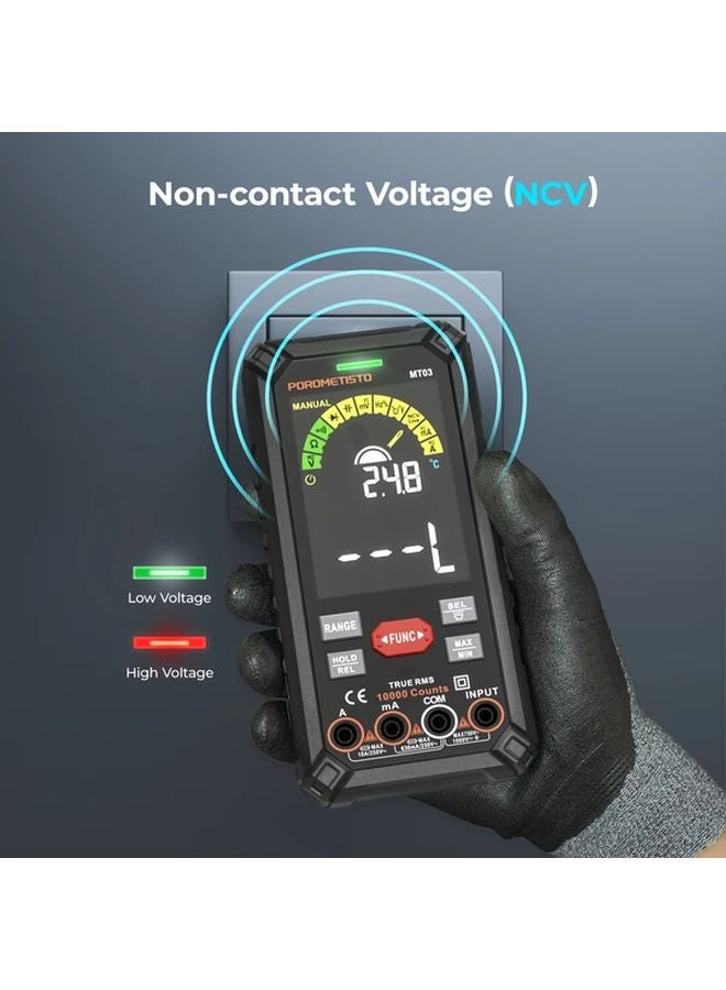 MT03 مقياس متعدد رقمي ذكي، نطاق تلقائي، 10000 عد، اختبار جهد التيار المتردد والتيار المستمر، كشف الجهد غير المتصل (NCV) - Image 5