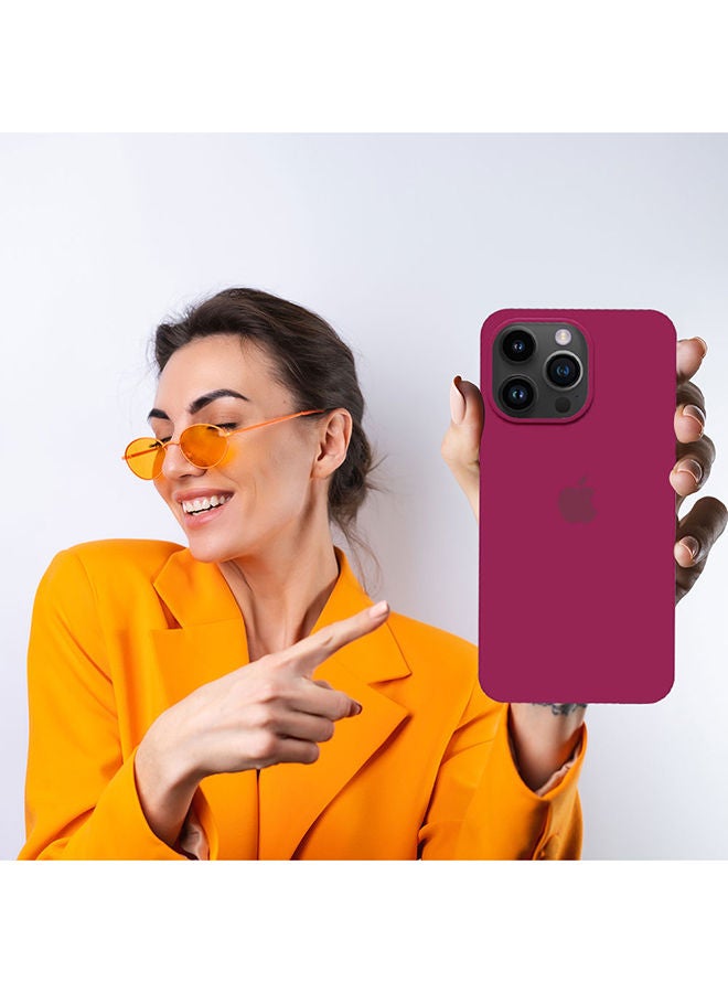 Apple iPhone 14 Pro Case Silicone Cover Liquid Gel Soft Ultra Slim Shockproof Back Full Body Protection 6.1 Inch Eggplant - Image 5
