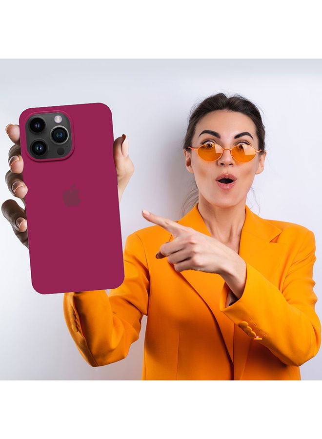 Apple iPhone 14 Pro Case Silicone Cover Liquid Gel Soft Ultra Slim Shockproof Back Full Body Protection 6.1 Inch Eggplant - Image 3