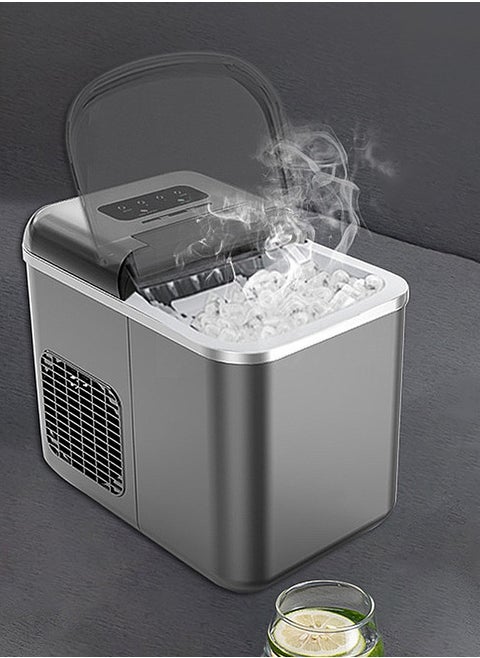 Ice Maker Machine, 1.3L, 12kg/24h, 9 Cubes Ready in 8 Mins, Remote Ice Making, Self Cleaning, with Basket and Scoop IM-0606 Black