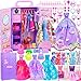 Ecore Fun 108 Pcs Doll Clothes and Accessories with Purple Doll Closet for 115 Inch Dolls Including Party Dresses Fashion Dress Outfits Swimsuits Shoes Hangers Bags Necklaces - Image 2