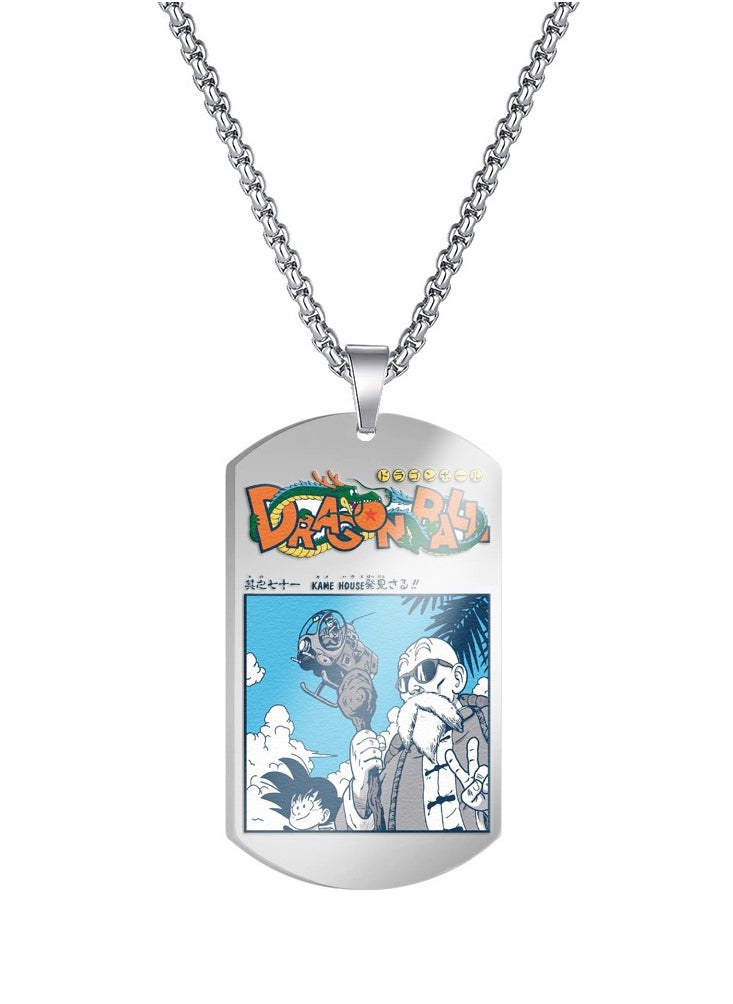 KUYING Dragon Ball Color Printed Stainless Steel Necklace 
