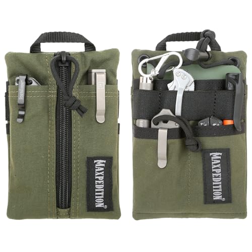 MAXPEDITION Platy Pocket Organizer Durable EDC Tool Pouch for Men Neck Wallet with Paracord Lanyard Holds Flashlight Multitool Pen Notebook OD Green 4 x 6 - Image 1