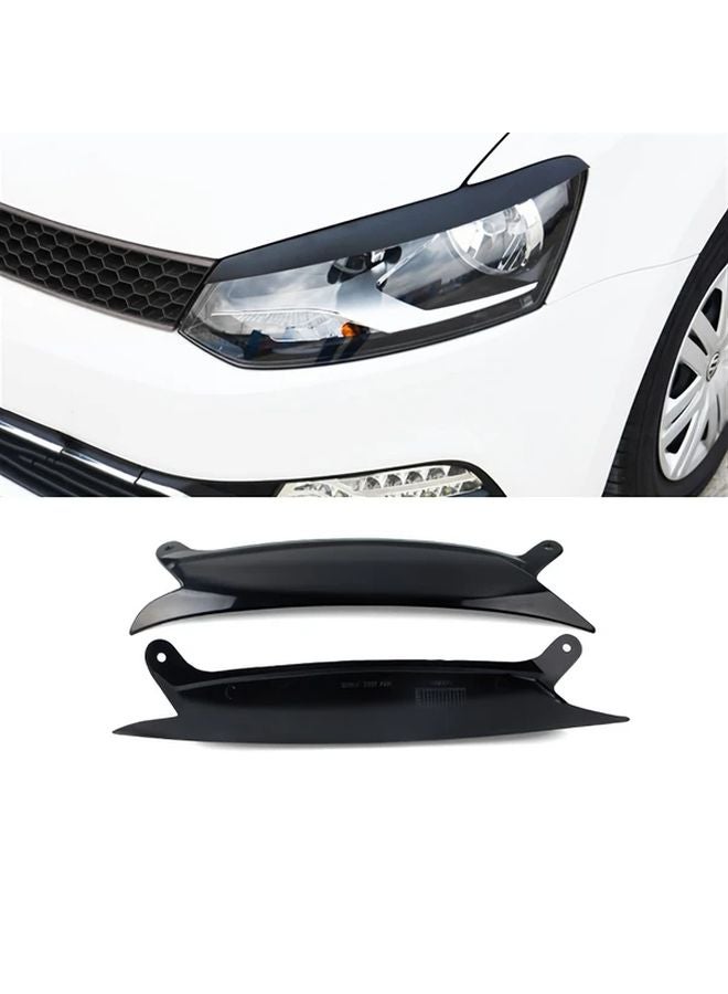 Black Headlight Eyebrow Eyelids Trim Cover For VW Golf GTI Jetta R32 Rabbit MK5 2006 2009 - Image 5