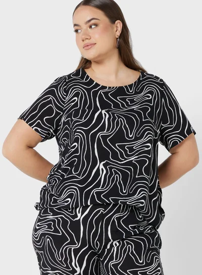 Only Carmakoma Printed Knitted Top