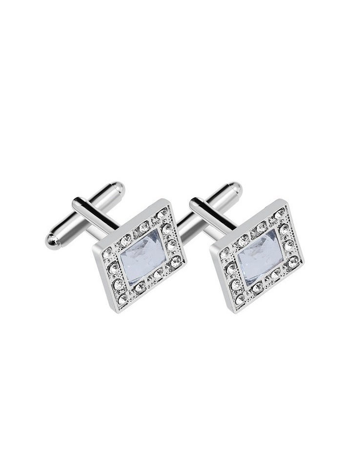 TOVELE5 Diamond-encrusted square shirt cufflinks 
