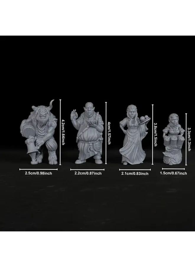 FS698 Tavern Crew DND Minis Set 4Pcs For Tabletop TTRPGs Dungeon And Dragons Campaigns - Image 3