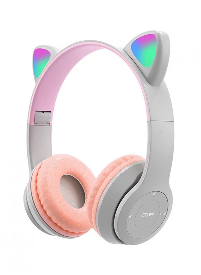 Generic - LED Light Up Wireless Stereo Cat Headset Headphones - Image 1