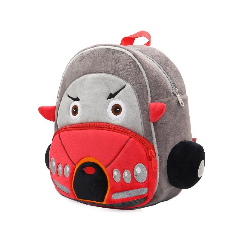Plush Kids Backpack, Convertible Car Vehicle Design, Soft Lightweight School Bag for Toddlers and Preschool Kids - Image 3